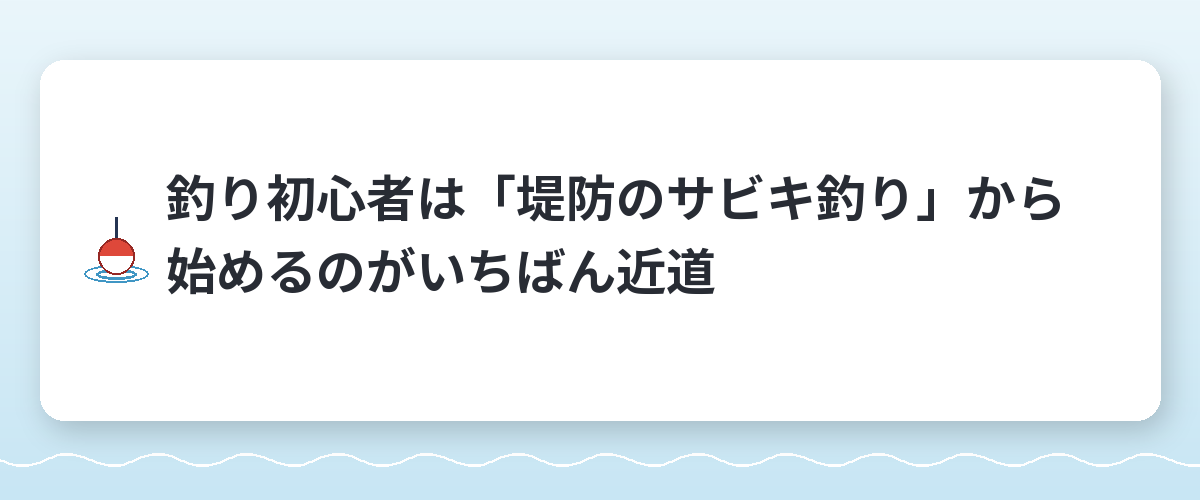 釣り初心者は「堤防のサビキ釣り」から始めるのがいちばん近道